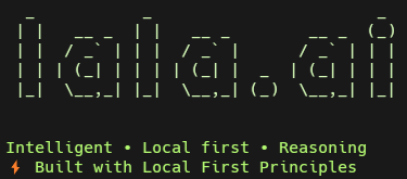 lala.ai CLI banner — Intelligent · Local first · Reasoning
